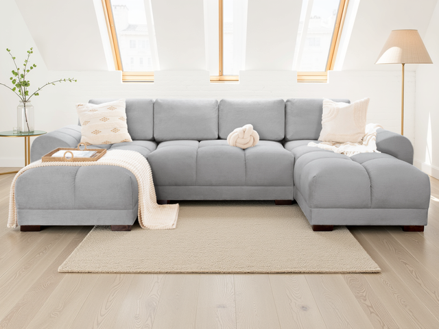 Azzuro Sofa Grey U Shape Corner - Ready2Go Furniture
