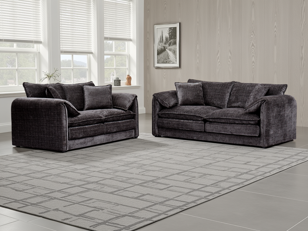 Solaya Sofa Black 3+2 Set