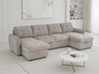 Moscow Sofabed Beige U Shape Corner - Ready2Go Furniture