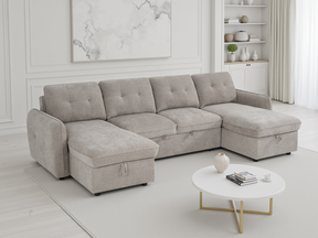 Moscow Sofabed Beige U Shape Corner - Ready2Go Furniture