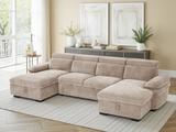 Hudson Sofabed Beige U Shape Corner - Ready2Go Furniture