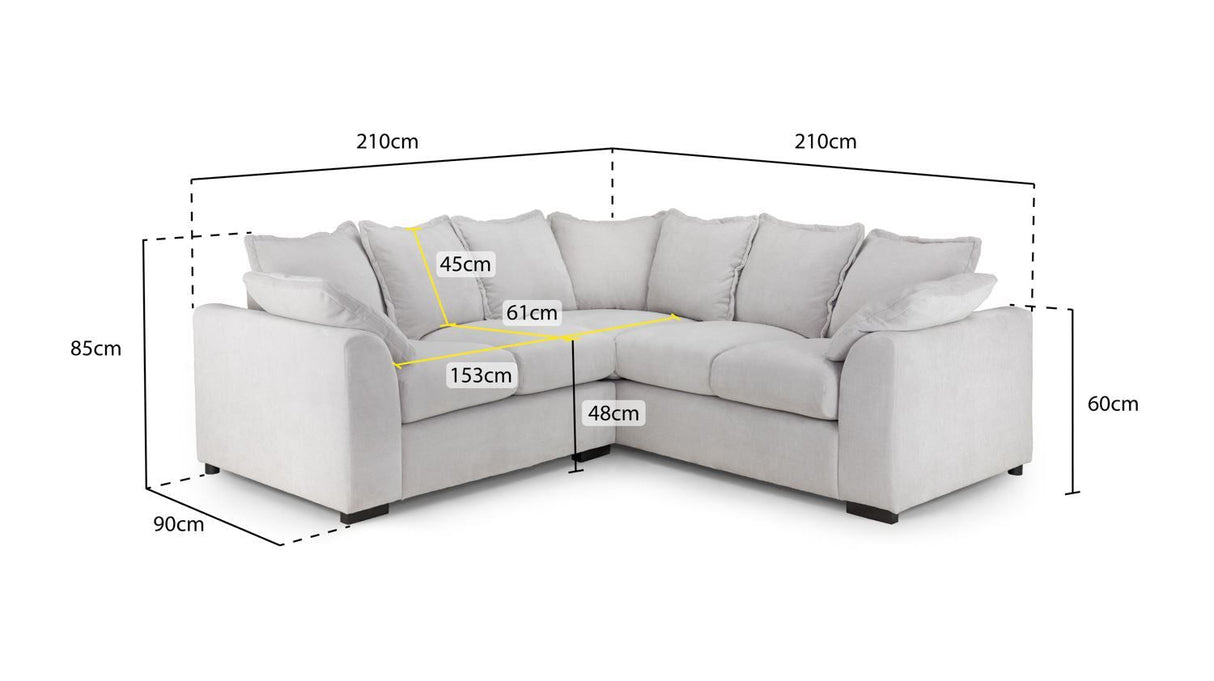 Grey Fabric Large Scatter Back Corner Sofa Group