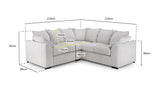Grey Fabric Large Scatter Back Corner Sofa Group