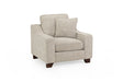 Stone Fabric Armchair with Dark Wooden Feet