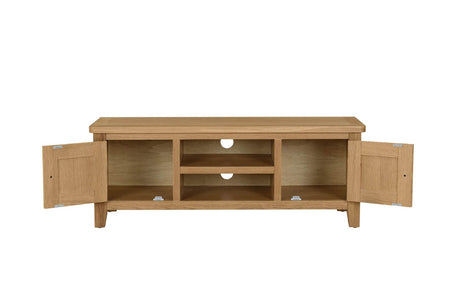 Natural Oak 2 Door TV Media Unit with Middle Shelf