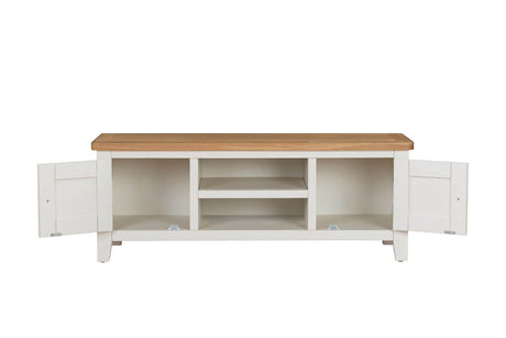 Cashmere Wooden 2 Door Large TV Unit Oak Top