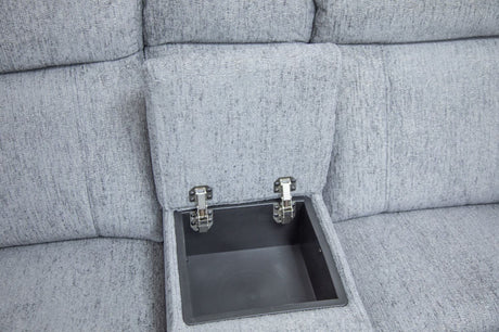 Grey Fabric Large Electric Power Recliner Corner Sofa
