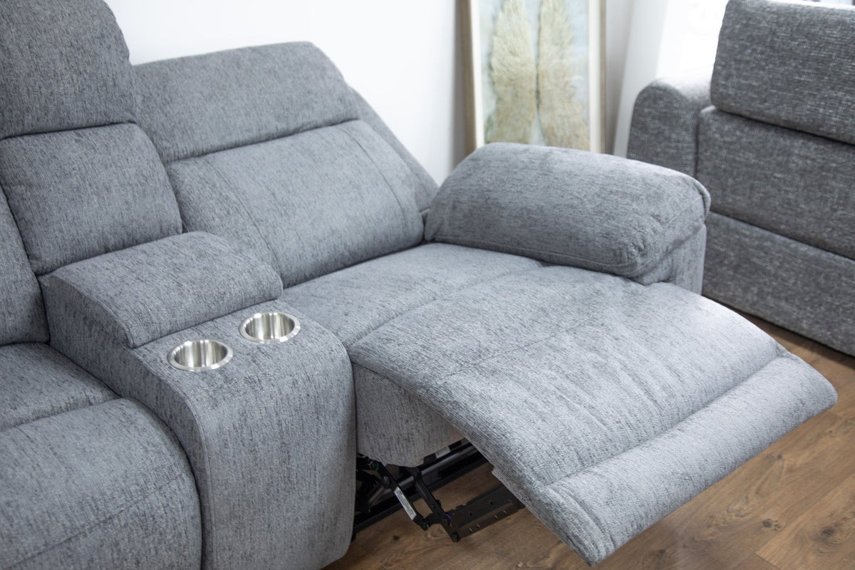 Owen Electric Recliner Sofa Grey Large Corner