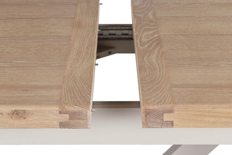 Taupe Wooden Oak Top Refectory Large Extending Dining Table