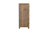 Rustic Reclaimed Pine Wood 5 Drawer Tallboy