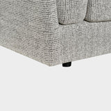 Grey Textured Fabric 3 Seater Sofa Laid Back Design