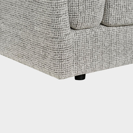 Grey Textured Fabric 3 Seater Sofa Laid Back Design