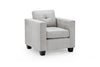 Light Grey Fabric Boxy Shape Armchair Dark Wooden Feet