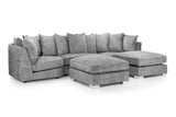 Platinum Fabric Scatterback Corner U Shape Sofa