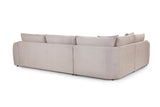 Mocha Velvet Large Corner Sofa Left Hand Facing