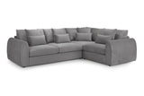 Grey Velvet Corner Group Sofa Right Hand Facing