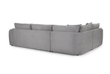 Grey Fabric Pillow Back Corner Sofa Left Hand Facing