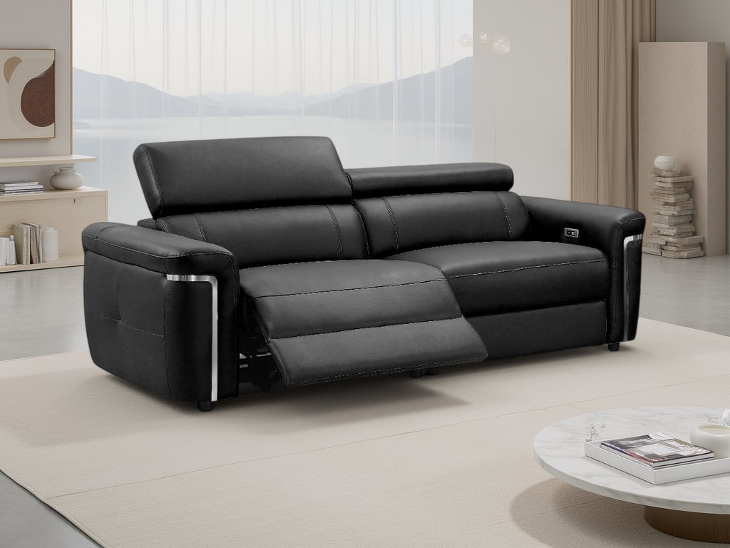 Somerville Electric Recliner Sofa Black 3 Seater - Ready2Go Furniture