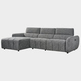 Charcoal Fabric Electric Recliner Corner Sofa Left Hand Facing