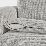 Grey Textured Fabric 3 Seater Sofa Laid Back Design