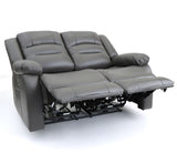 Grey Leather Effect 2 Seater Electric Recliner Sofa