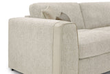Beige Chenille Fabric Square Footstool