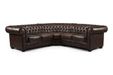 Chesterfield Sofa Antique Brown Large Corner