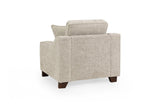 Stone Fabric Armchair with Dark Wooden Feet