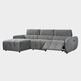 Charcoal Fabric Electric Recliner Corner Sofa Left Hand Facing