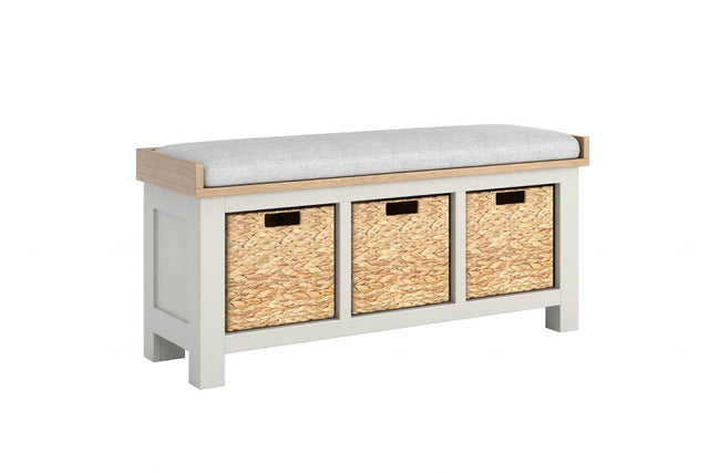 Doune Bench Seat Fabric Cushion with Storage Grey
