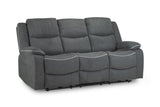 Grey Fabric 3 Seater High Back Electric Recliner Sofa