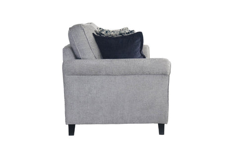 Silver Textured Fabric 2 Seater Sofa Standard Back
