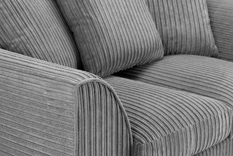 Grey Fabric 2 Seater Sofa Solid Wood Framed