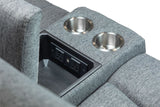 Grey Fabric 2 Seater Electric Recliner Sofa Pillow Top Arm