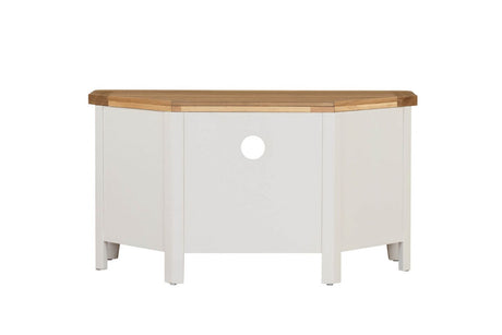 Cashmere Wooden 2 Drawer Corner TV Media Unit Oak Top