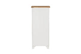 Cashmere Wooden 5 Drawer Narrow Tallboy with Oak Top