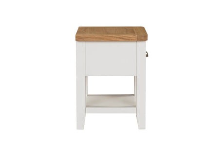 Cashmere Wooden 1 Drawer Lamp Table with Oak Top