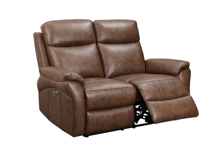 Brown Leather 2 Seater Electric Recliner Sofa