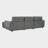 Charcoal Fabric Electric Recliner Corner Sofa Left Hand Facing