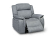 Grey Fabric Electric Recliner Armchair Pillow Top Arms