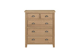 Marsden Tall Chest 5 Drawer Natural Oak (Nett)