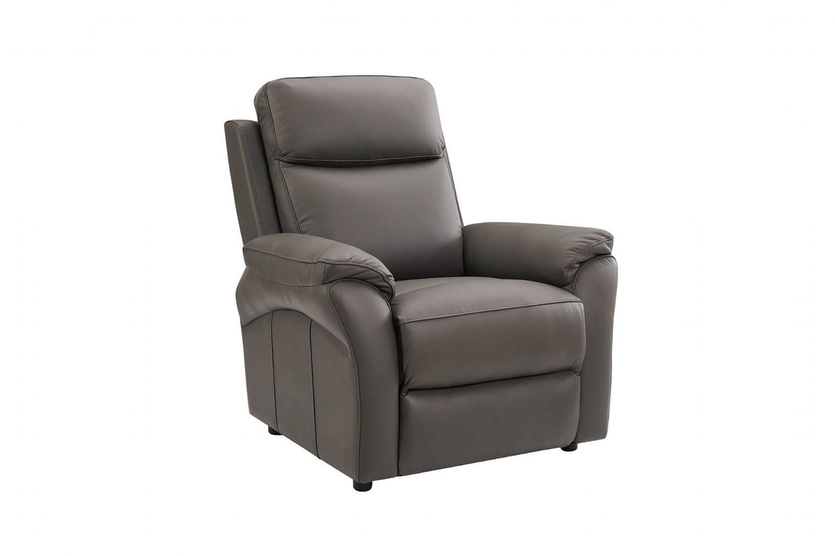 Truffle Leather Single Seater Sofa with Padded Armrests
