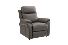 Truffle Leather Single Seater Sofa with Padded Armrests