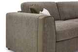 Mocha Grey Chenille Fabric Square Footstool