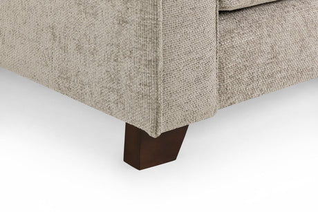 Stone Fabric Armchair with Dark Wooden Feet