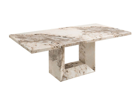Mocha Gloss Marble 2m Large Rectangular Dining Table