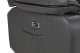 Grey Leather High Back 3 Seater Electric Recliner Sofa