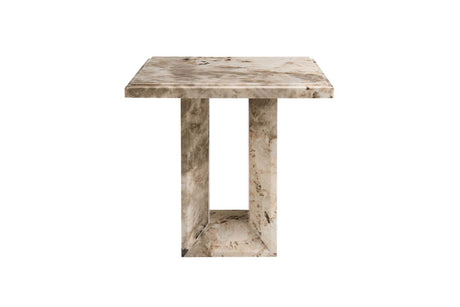 Mocha Gloss Finish Marble Square Lamp Table