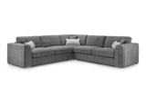 Grey Chenille Fabric Large Corner Sofa