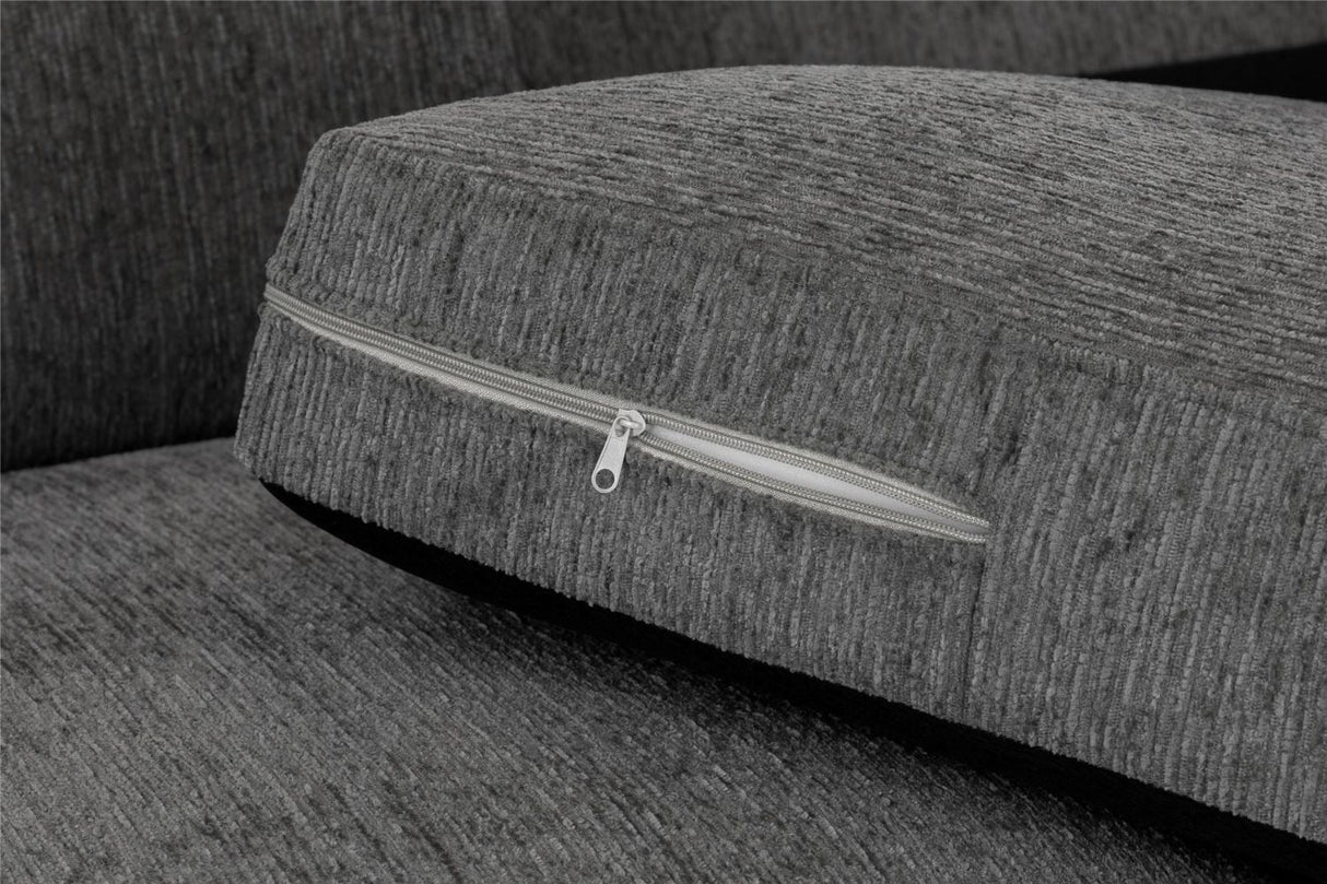 Grey Chenille Fabric Upholstered Armchair